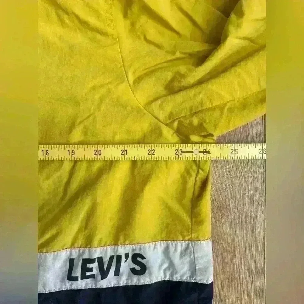 Levi’s Retro Color Block Mens Pullover 1/2 Zip Hooded Windbreaker Jacket Large